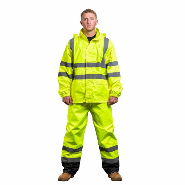 Game Workwear The Econo Hi-Vis Rain Jacket, Yellow, Size 4X 1655E